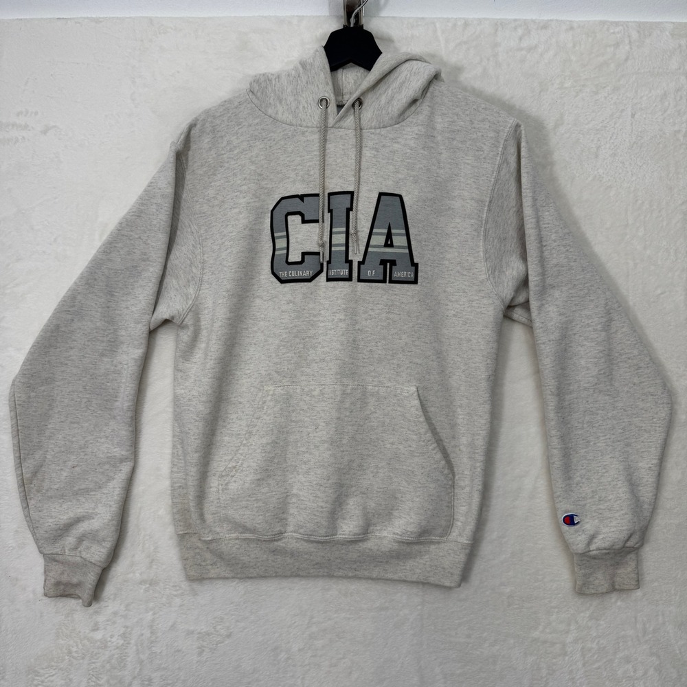 Champion Hoodie Mens S Gray Culinary Institute of America CIA Graphic Pullover